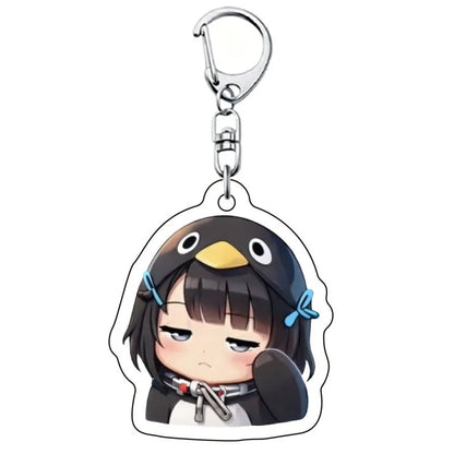 Gugugaga Penguin Keychains Anti-stress Keycap Keychains Cute Penguin Girl Keyrings Bag Charms Gifts 키캡
