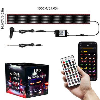 APP Remote Control Truck Devil Eye LED Pixel Panel Light 12-24V DIY Custom Text Lighting Scrolling Foldable For Board Windshield