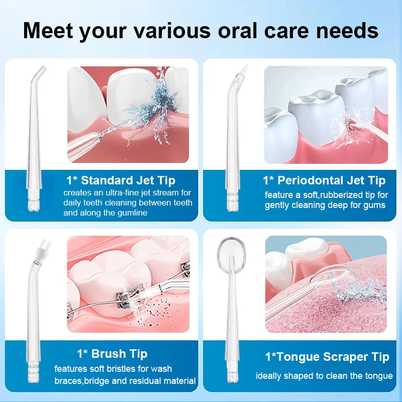 Teeth Oral Irrigator Rechargeable Water Flosser Portable 200ML Water Tank Teeth Cleaning Irrigator Dental Water Jet Irrigator