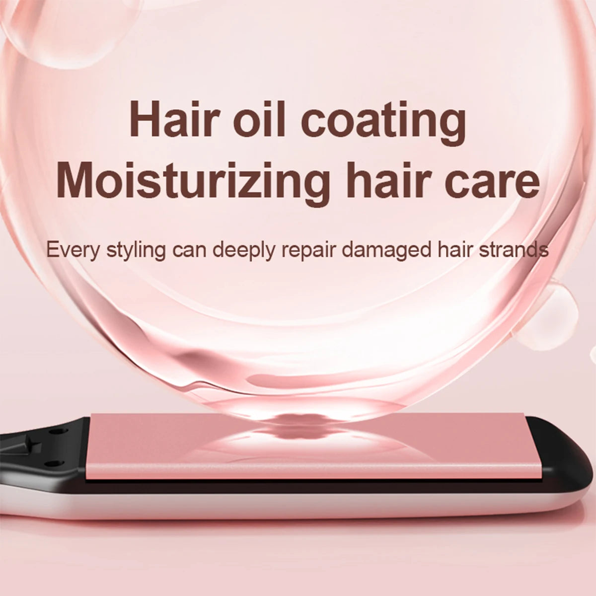 Hair Straightener High Temperature Flat Irons Wide Plate Plasma Ions Hair Oil Coating for Women Stylist Salon