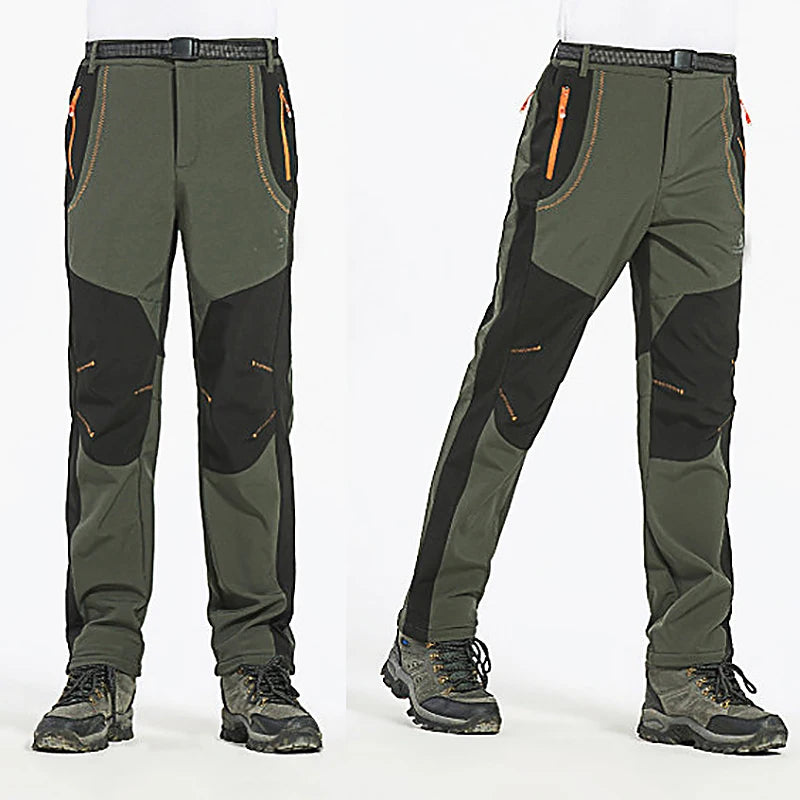2024 Winter Fleece Hiking Pants Thick Warm Waterproof Trousers Windproof Outdoor Soft Shell Trousers Trekking Camping Ski Pants