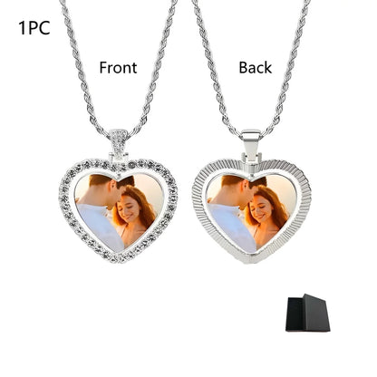Double-Sided Customised Photo Necklace - Comes With a Personalised Hip-Hop Chain Pendant Customisable Photo Necklace