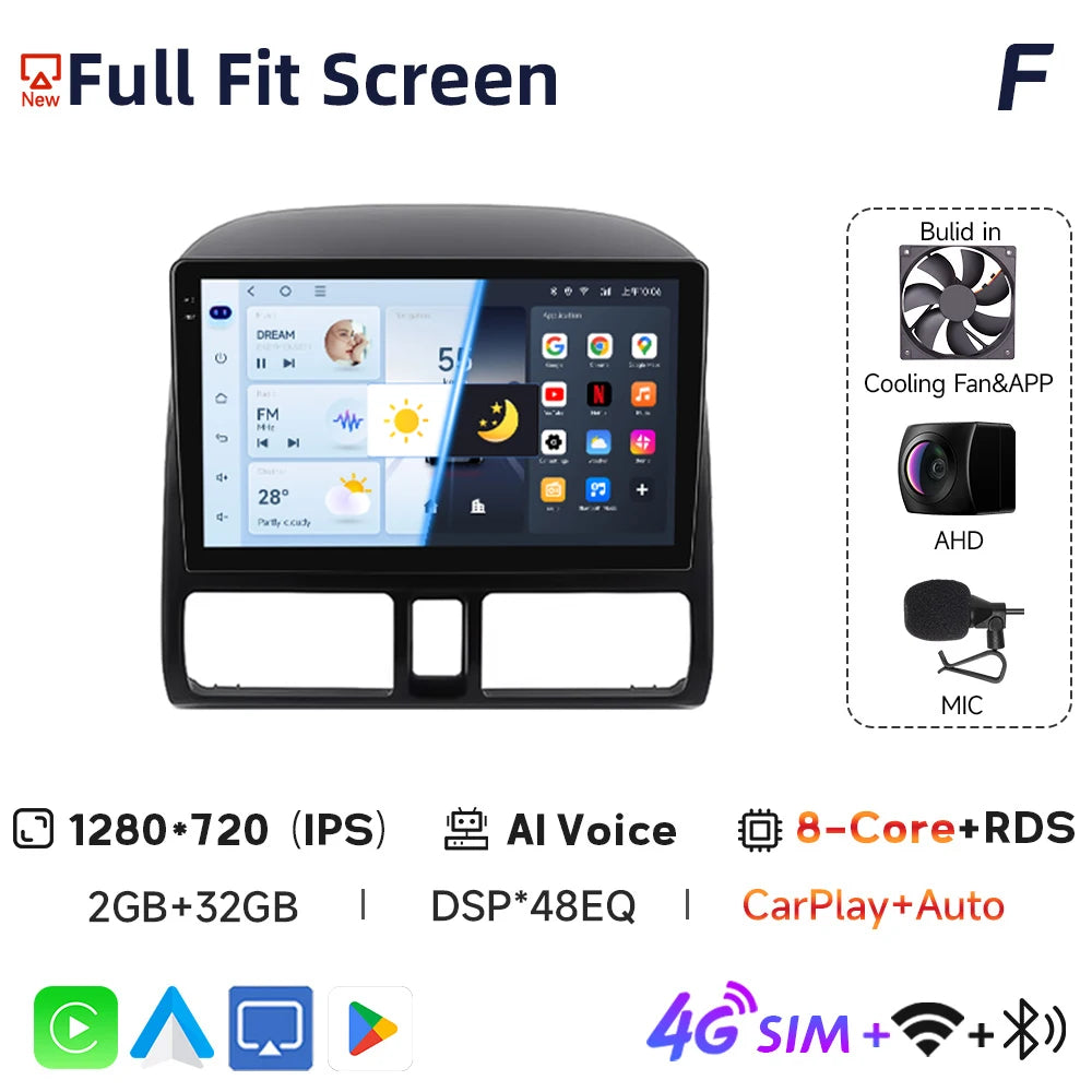 2din Car Radio For Honda CR-V CRV 2001 2002 2003 2004 2005 2006 Automotive Multimedia Video Player Navigation GPS Carplay Radio