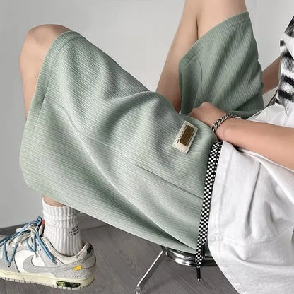 Men's Ribbed Lounge Shorts Checkered Drawstring Casual Summer Pants 2026