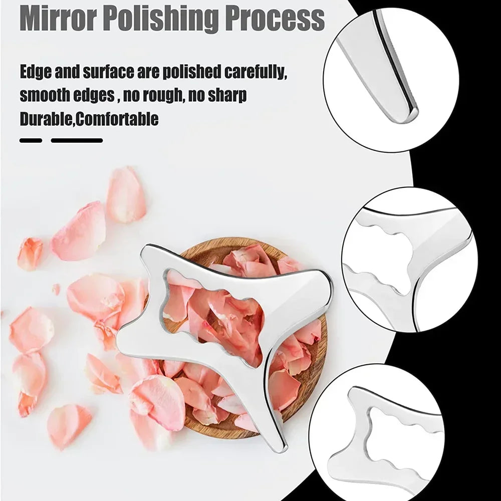 Stainless Steel Gua Sha Massage Tools Scraping Knife Massager for Relaxing Soft Tissue Reduce Head Neck Back Pain Release Tools