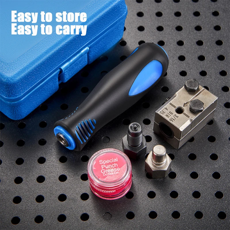 3/16" Brake Pipe Double Flaring Tool Kit Detachable Hand Held Tube Flare Tool Set for Car Brake Copper Line FlaringRepair 4.75mm
