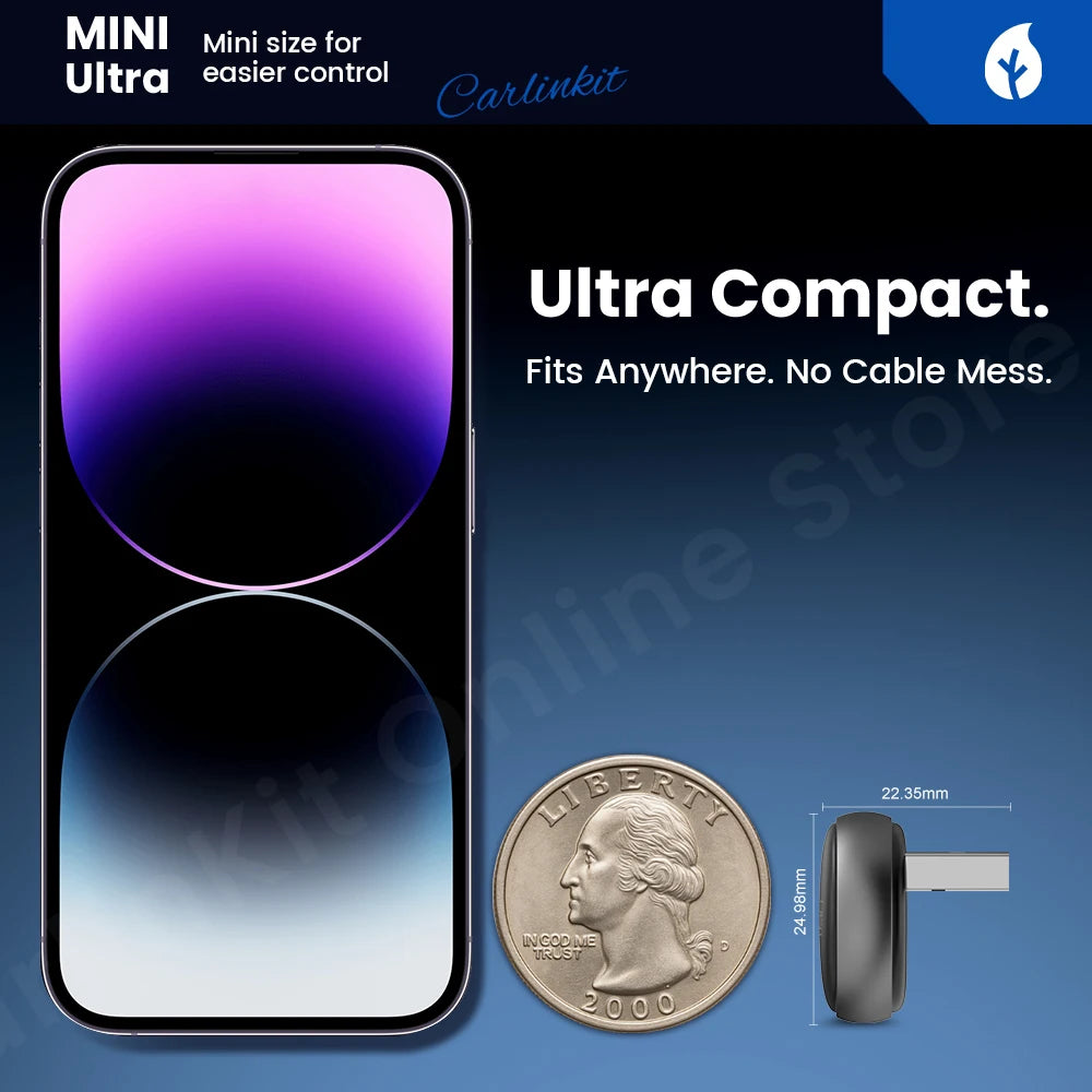 2025 CarlinKit Mini Ultra 3 CarPlay Android auto Wireless Adapter for Car infotainment Upgrade BT 5.4GHz Wifi 5.8GHz OTA Upgrade