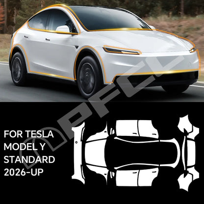 For Tesla Model Y Standard 2026 Clear High Gloss TPU PPF Paint Protection Film Self-Healing Scratch Resistant Invisible Car Wrap