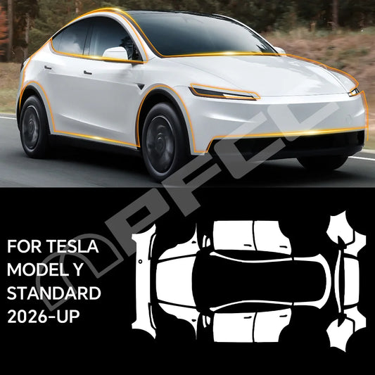 For Tesla Model Y Standard 2026 Clear High Gloss TPU PPF Paint Protection Film Self-Healing Scratch Resistant Invisible Car Wrap