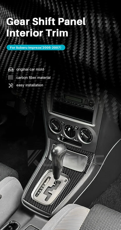 Real Soft Carbon Fiber Sticker For Subaru Impreza 2005 2006 2007 Gear Shift Panel Outlet Vent CD Frame Interior Accessories