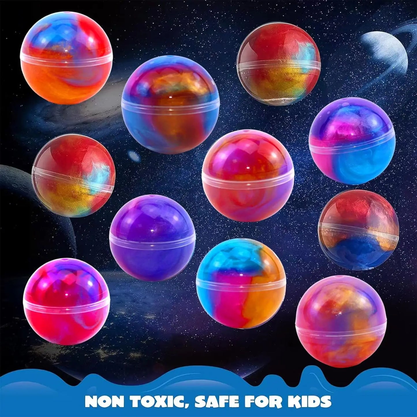 24pcs Galaxy Slime Eggs Starry Sky Crystal Mud Non-Sticky Stress Relief Fidget Toys Modeling Clay for School Class Birthday Gift