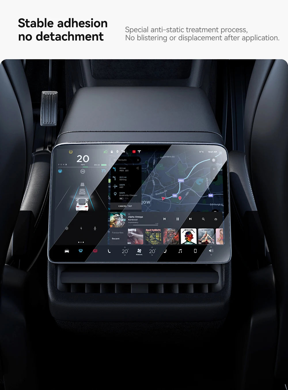 YZ Tempered Glass Film Protector For Tesla Model 3/Y/YL Highland Juniper 2025-2026 Rear Row Center Control Screen Protective