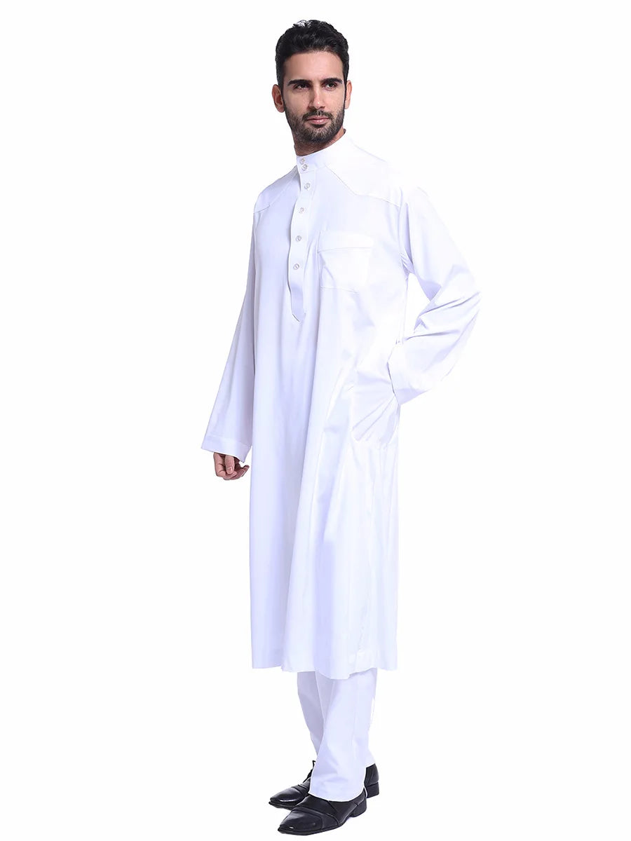 Islamic Men's Robe Set - Full Length Jumpsuit Suitable for Daily Prayer Moderate Cultural Attire for Community Travel