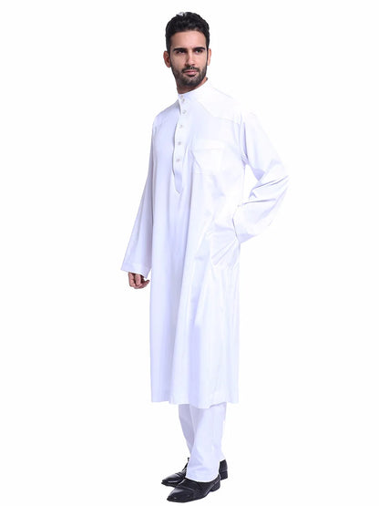 Islamic Men's Robe Set - Full Length Jumpsuit Suitable for Daily Prayer Moderate Cultural Attire for Community Travel