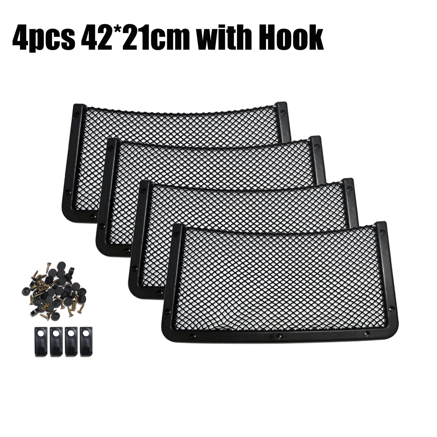 Black Multi Size Car Organizer Net Pocket Car Net Bag Phone Holder Rack Storage Mesh For Car Caravan Motorhome 42x21cm 36x18cm