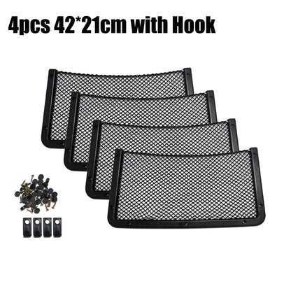 Black Multi Size Car Organizer Net Pocket Car Net Bag Phone Holder Rack Storage Mesh For Car Caravan Motorhome 42x21cm 36x18cm