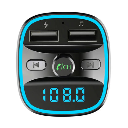T25 Car Bluetooth 5.0 FM Transmitter MP3 Player Fast Charging Dual USB Charger 87.5-108MHz 2.4A MAX Dual USB Car Charger Adapter