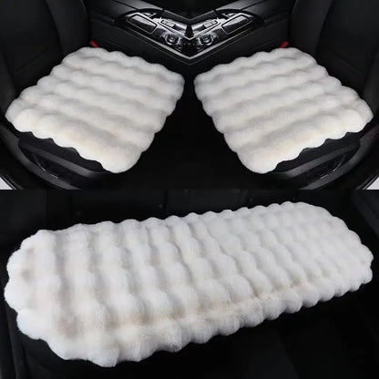 Winter Plush Rabbit Covers Car Seats Cushion Universal Keep Warm Ultra-Soft Auto Chair Protector Pad Car Interior Accessories