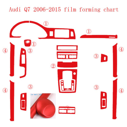 For Audi Q7 2006-2015 Interior Central Control Panel Door Handle 5D Carbon Fiber Stickers Decals Car styling Accessorie