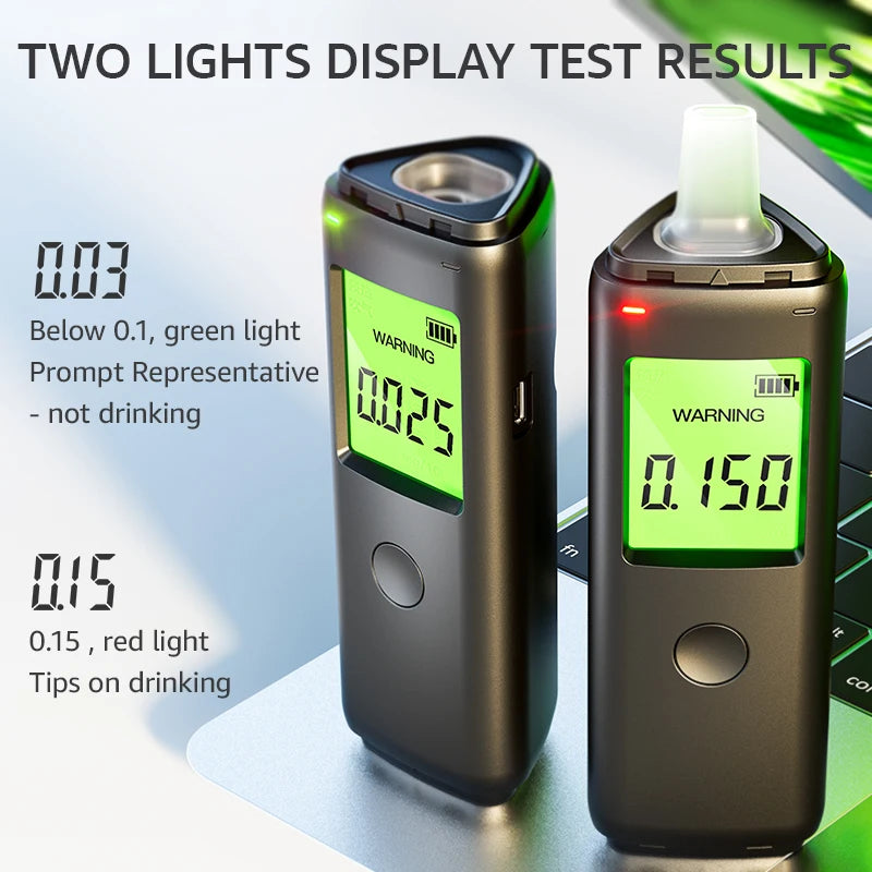 ZW Breathalyzer Rechargeable | Professional-Grade Accuracy | Portable Breath Alcohol Tester for Personal & Professional Use Pro