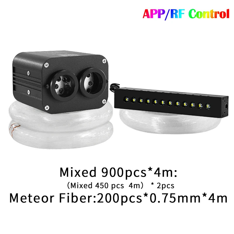 20W Meteor Twinkle Starry Sky Car Star Ceiling Lamp Roof Led Fiber Optic Light Music Sensing Ambient Light Double Color Control