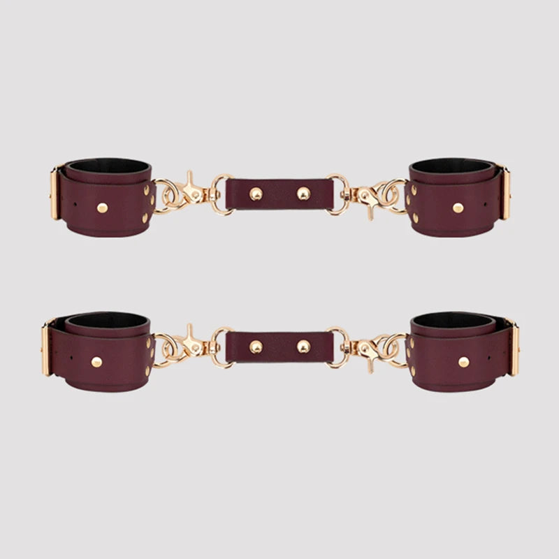 Puppy play Bondage Gear Handcuffs Wrist Ankle Thigh Cuffs Collar Restraints for Adult Fetish Play Sex Scene Simulation Cosplay
