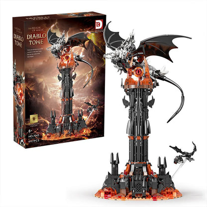 Moc-Lord Movie Rings Model The Fell Beast Magic Tower Building Blocks Fortress Castle Creative Assemble Bricks Toys Gift For Ki
