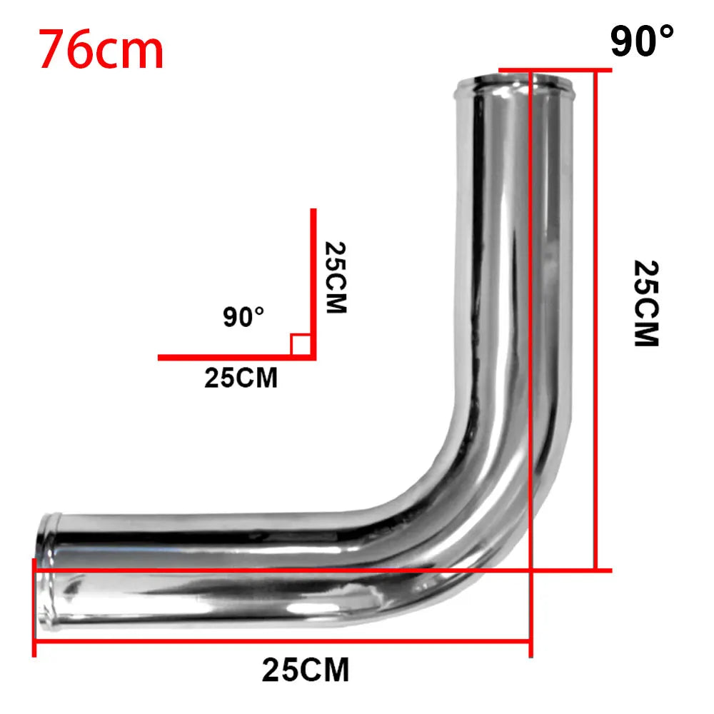 51/63/76mm 2/2.5/3 Inch Car Turbo Air Vent Pipe  0 45 90 180 Degree LS Type Aluminium Tube Universal Racing Cold Air Intake Pipe