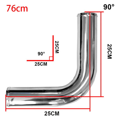 51/63/76mm 2/2.5/3 Inch Car Turbo Air Vent Pipe  0 45 90 180 Degree LS Type Aluminium Tube Universal Racing Cold Air Intake Pipe