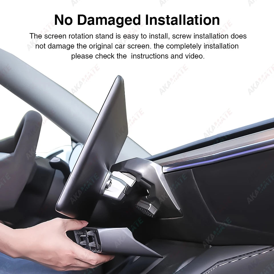Screen Rotating Bracket for Tesla 2017-2024 Model Y Model 3 Swivel Mount Highland Display Rotating Kit Monitor Rotate Holder