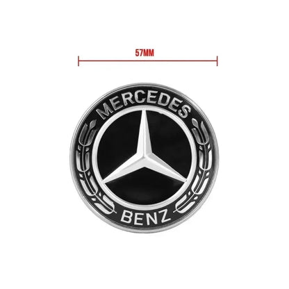 57mm Star Flat Hood Bonnet Logo Mercedes Benz W204 W124 W201 W202 W212 W220 W205 Emblem Badge stickers automobile Accessorie