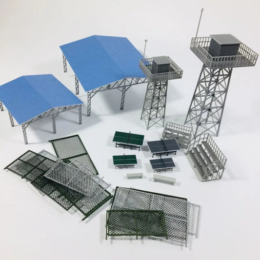 1/64/87 HO Scale Outland Model City Railway Fence Bleachers Benches Scene Model