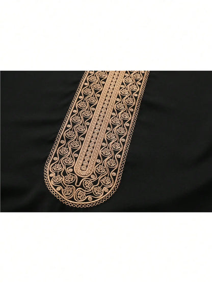 Traditional Moroccan style, Muslim men's robe,retro luxury embroidered robe, casual loose fit Eid al Fitr traditional men's robe