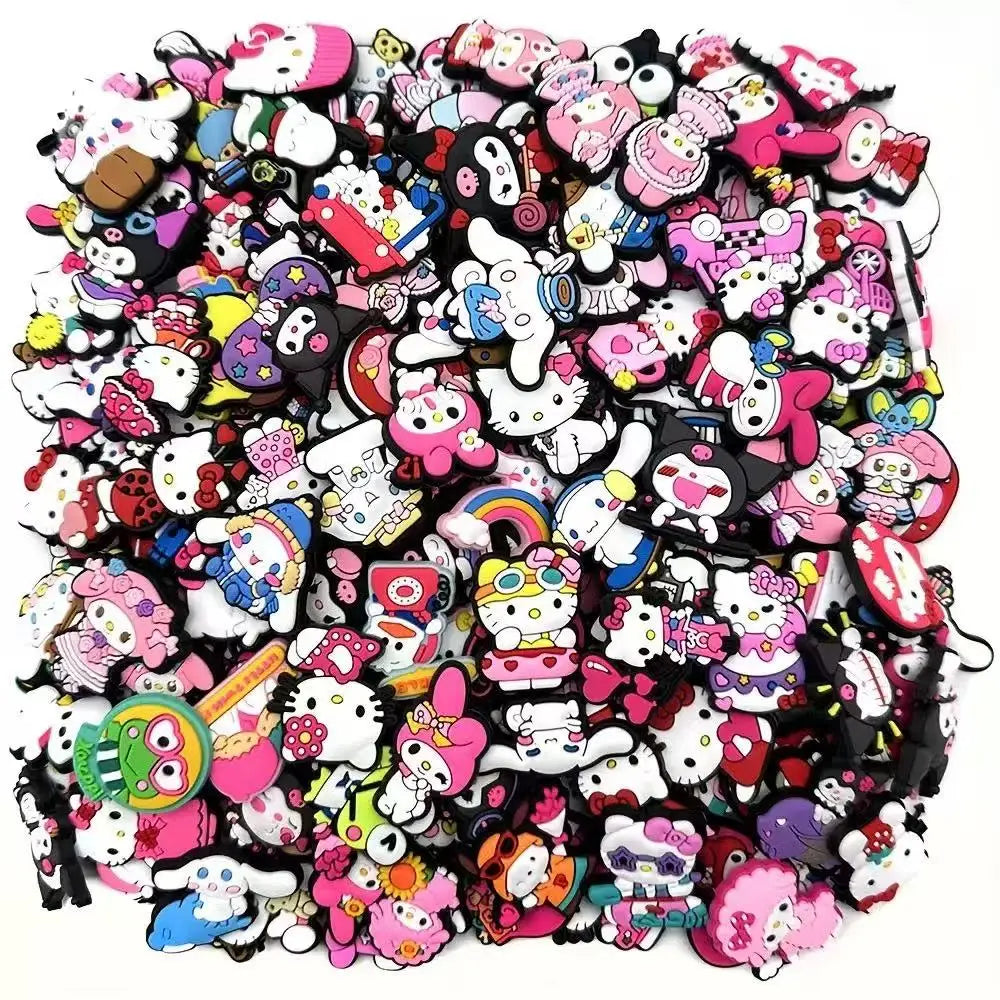 Mesuca Mixed Random Sanrio Hello KT 20-100 Shoe Charms For Sandals,Shoe Decoration Accessories Shoe Pins Great Gift For Men Wom