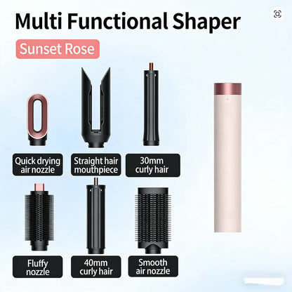 SenCiciMen 6-in-1 Multi Hair Styler, Hot Air Brush, Curling Iron & Hair Dryer, Multifunctional Curling Barrel for Daily Hair Sty