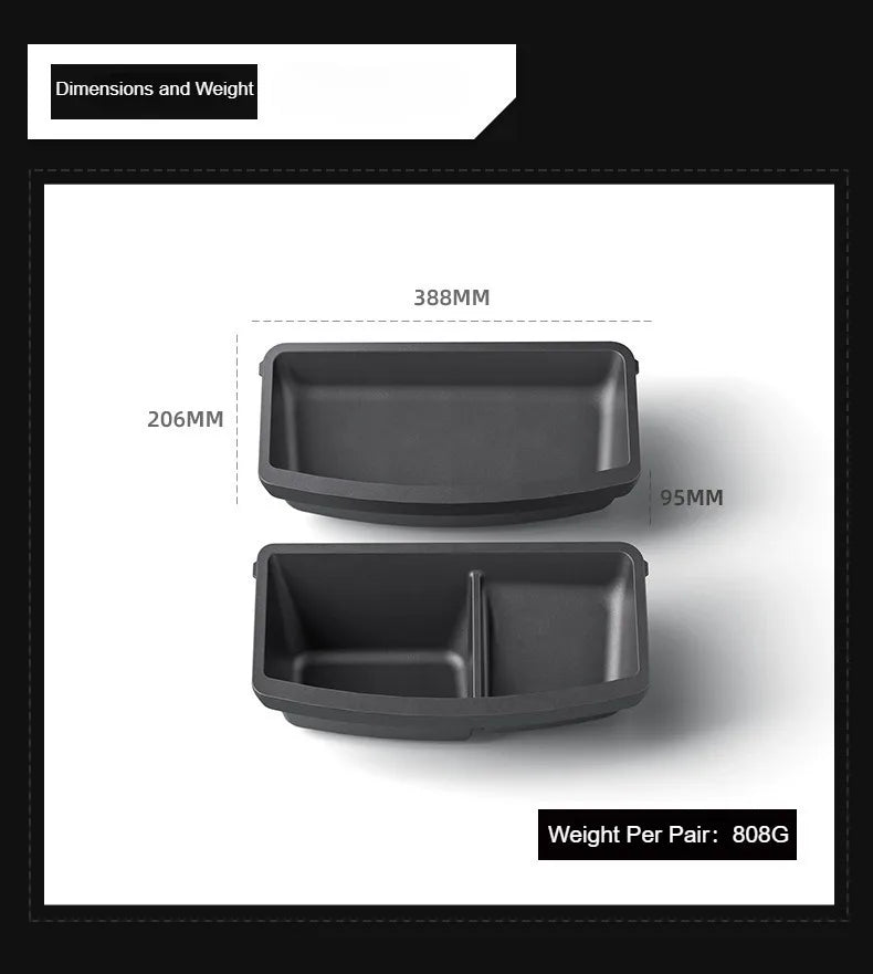 Under Seat Storage Box For Tesla 2026 Model YL 6-Seat TPE Drawer Front Rear Seat Lower Organizer Tray Car Interior Accessories