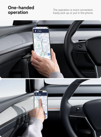 YZ For Tesla Model 3 Y Highland Juniper Door Handle Magnetic Car Phone Holder 360 Degree Rotation Metal Car Mount for All Phones
