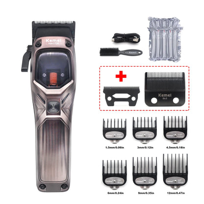 KEMEI KM-1726 Professional Hair Clipper for Men with DLC Blade 10000RPM Magnetic Vector Motor Men's Haircut Machine Barber Shop