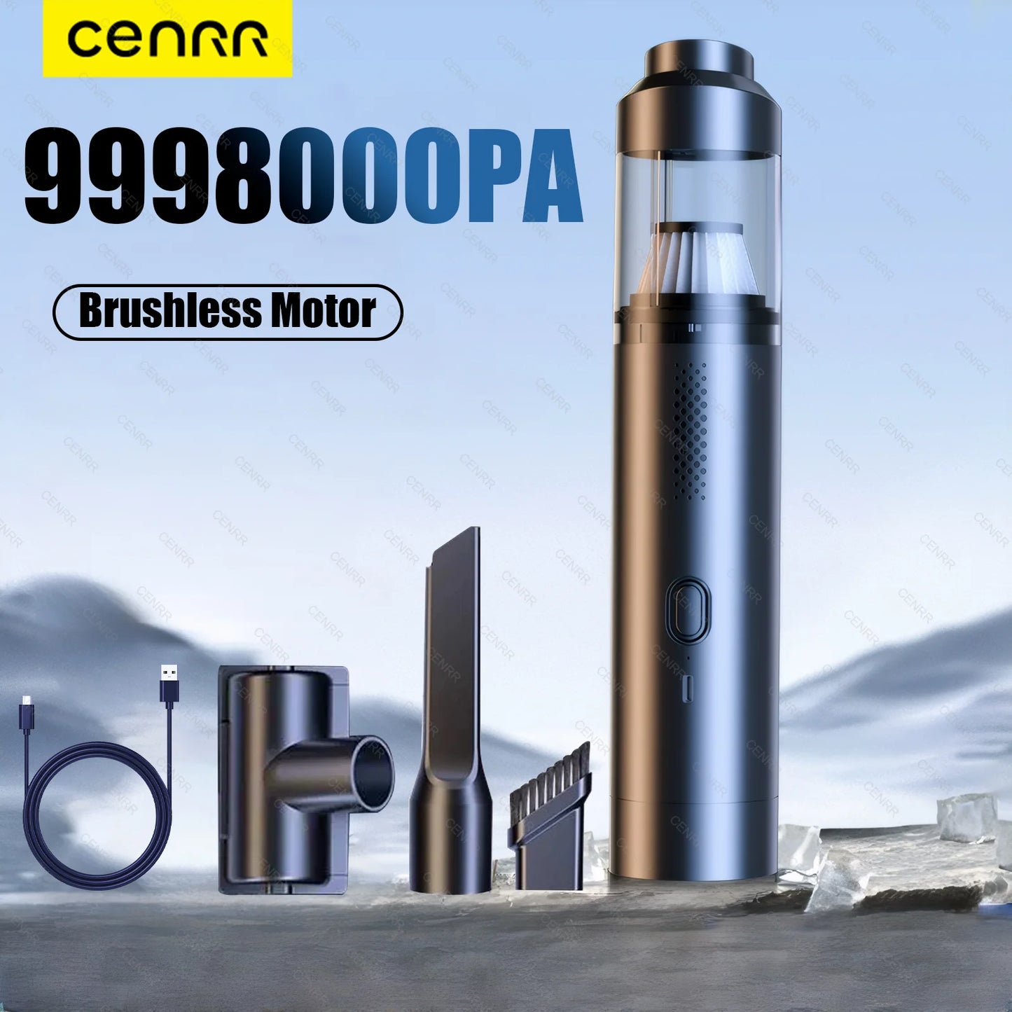 CENRR 9998000PA Car Vacuum Cleaner Strong Suction Powerful Wireless Portable Car Cleaner for Home Appliance Air Blower