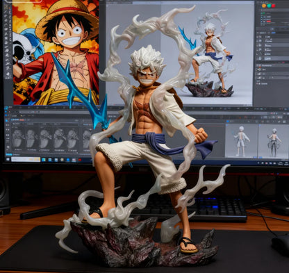 JT Studio One Piece Nika Luffy LX Anime Figurine 5-Level Ornament Collectible Explosive Handsome Design Model