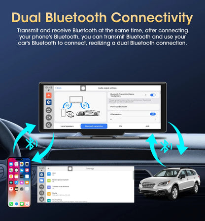 Srnubi 10.26" Car Play Screen Android WIFI Car Multimedia Player Wireless Carplay Android Auto Car Screen for YouTube Netflix