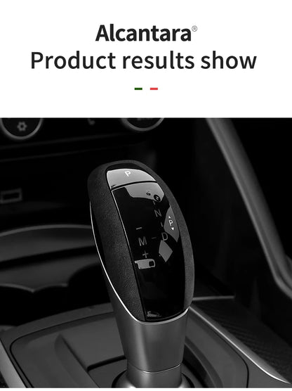 Car Center Console Gear Shift Head Knob Cover Trim Alcantara Suede F For Alfa Romeo Giulia Stelvio Refit Car Accessories