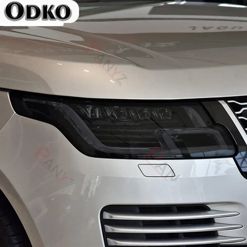 Car Headlight Protective Film Smoked Black Tint Wrap Vinyl Transparent TPU Protective  For Range Rover Vogue L405 2013-2021