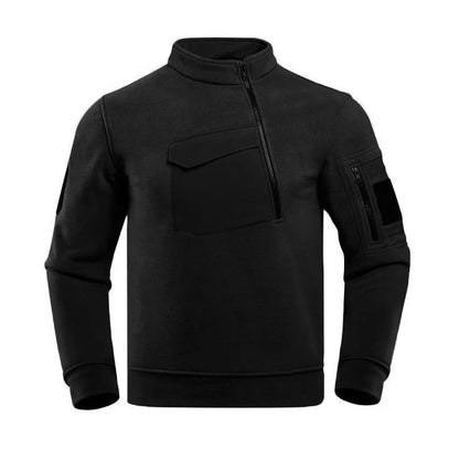 New Men's Hooded Sweatshirts Casual Autumn Winter Fleece Sweatshirt Hiking Tactical Zip Sweatshirt Thicken Solid Color Sweater