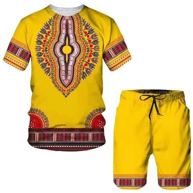 Thai Shirt African Drum Performance Clothes Men's Ethnic Fashion Thin Polyester Casual Wear for Drumming Events