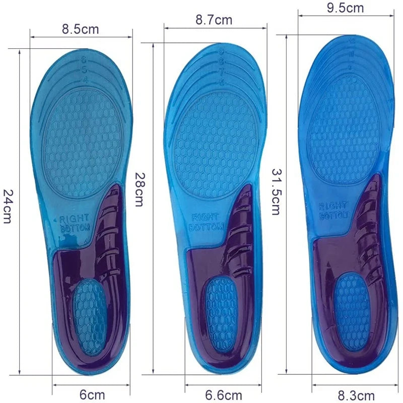 1Pair Silicone Insoles for Shoes Orthotic Arch Support Insole Soft Shoe Inserts Sport Anti-slip Template For Man Women Shoe Sole