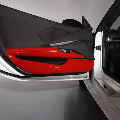 ABS Red For Chevrolet Corvette C8 Stingray Z51 Z06 2020-2023 Car Door Anti-kick Panel Cover Trim Sticker Car Accessories