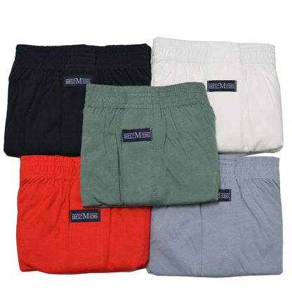 5PCS/Pack 100% Cotton Men Solid Pajama Pants Casual Elastic Waist Sleeping Shorts 3D Crotch Bottoms Breathable Pijama Hombre