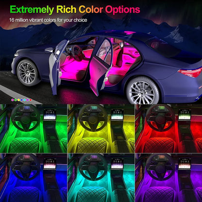 Universal Neon Car Ambient Light RGB LED Foot Strip with APP Control off Road 4x4 SUV Interior Atmosphere Light Auto Decorative
