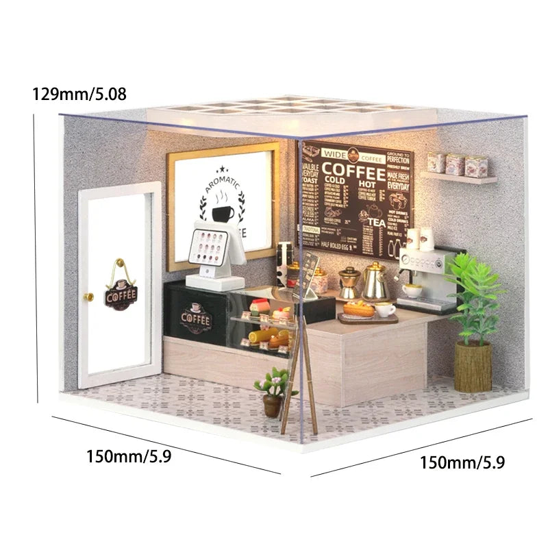 DIY Dollhouses Kit With Furniture Small House Scene Model Miniature Doll House Wooden Assembly Model Toy For Birthday Gifts